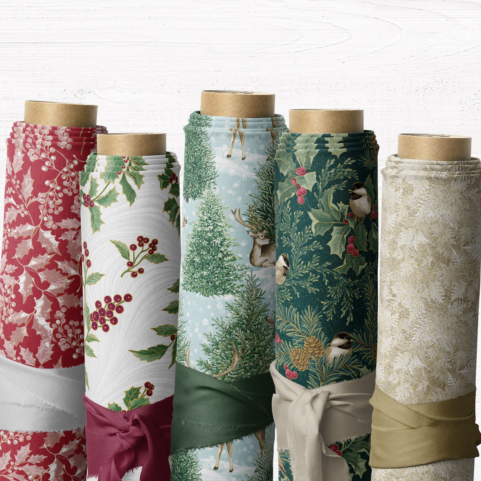 A Winter's Day Fabric Collection - Dotted Scroll Mint - Image 4