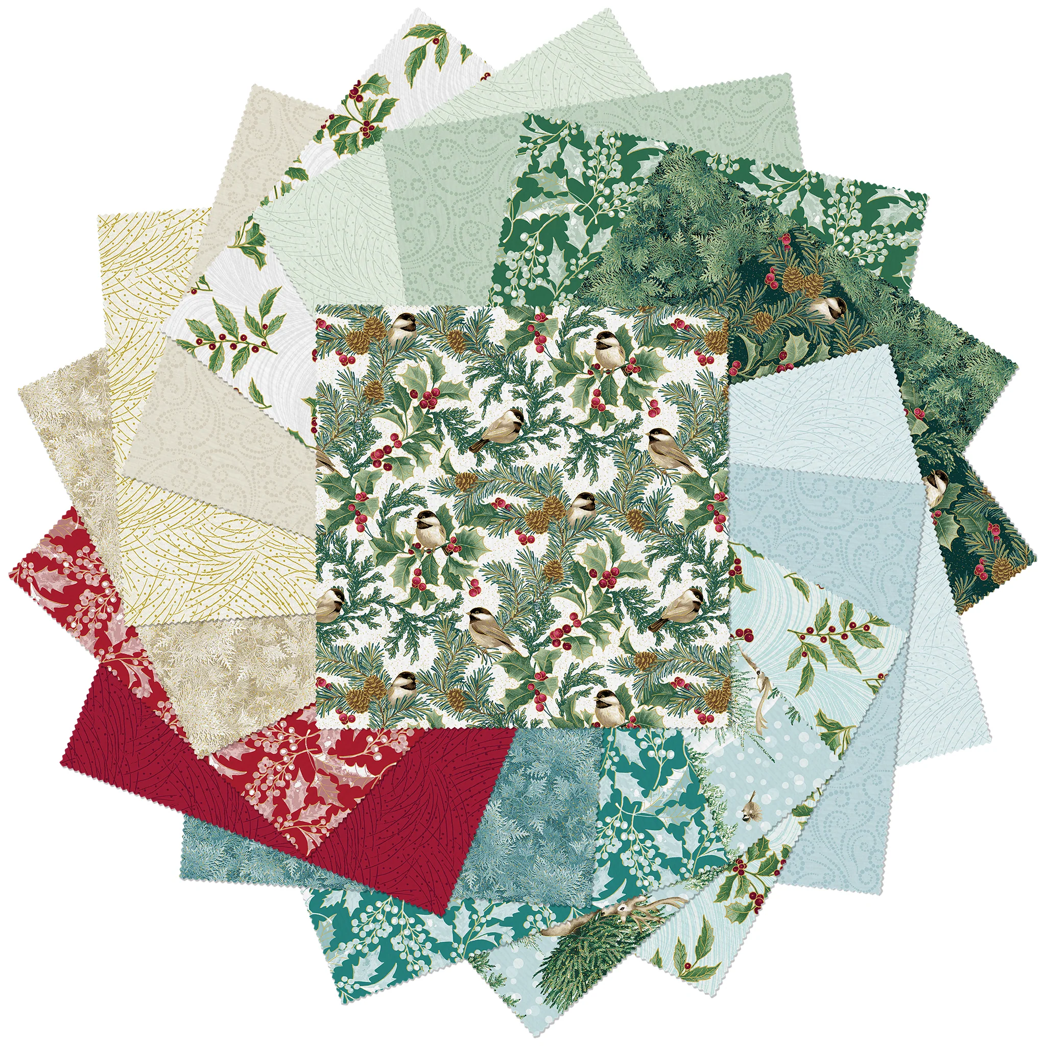 A Winter's Day Fabric Collection - Dotted Scroll Mint - Image 6