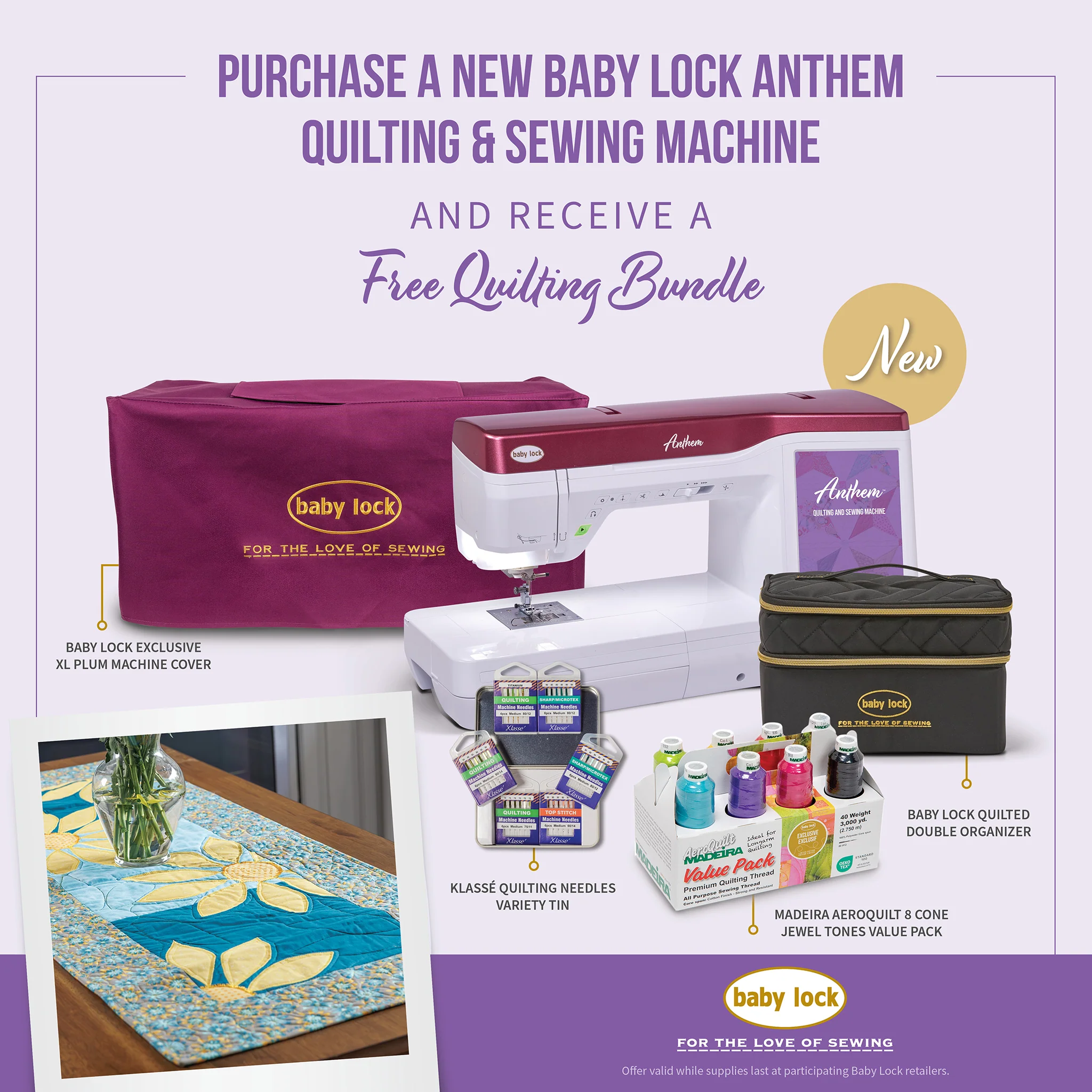 Babylock Anthem Sewing & Quilting Machine w/ FREE Bundle - Image 3