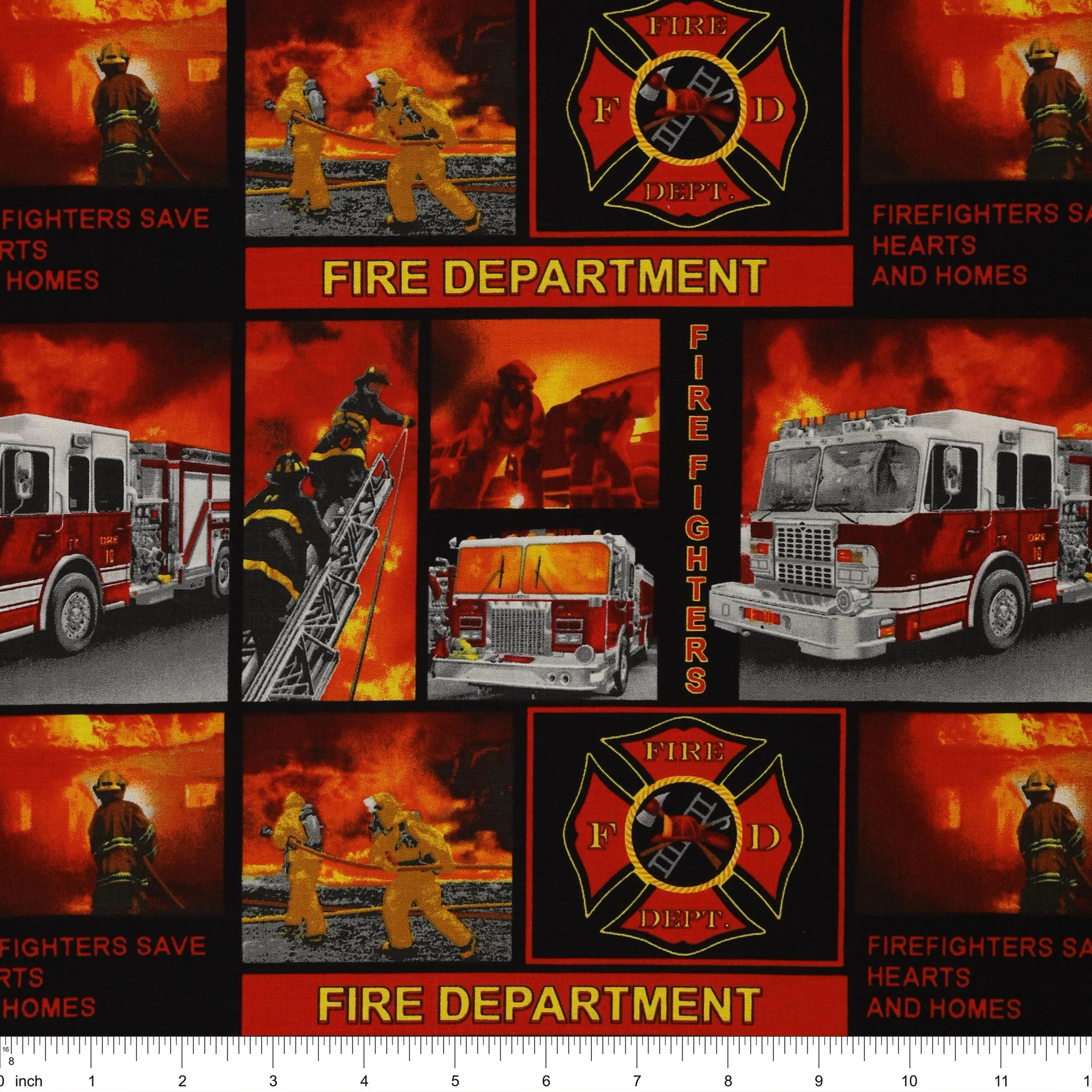 Firefighter Block Print Allover Fabric - Image 3