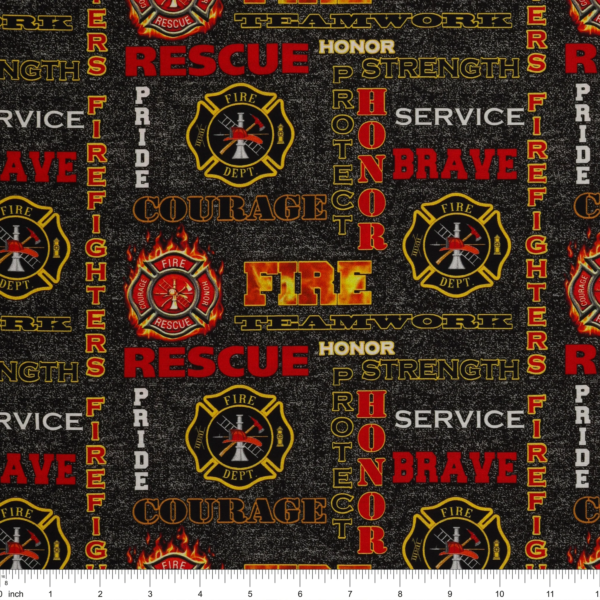 Firefighter Heather Print Logo Fabric - Image 3