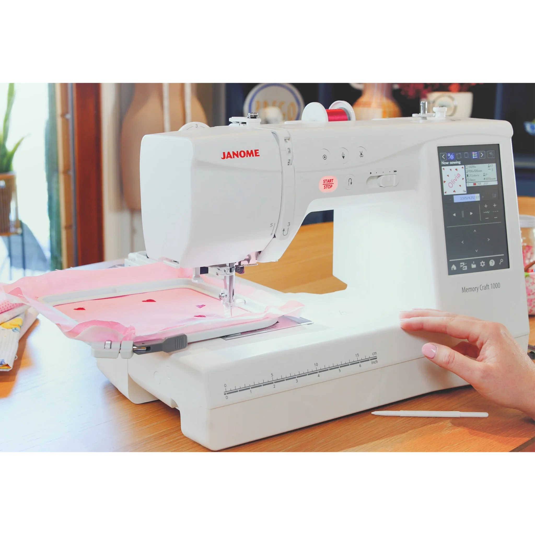 Janome Memory Craft 1000 Sewing & Embroidery Machine w/ FREE Bonus Bundle - Image 15