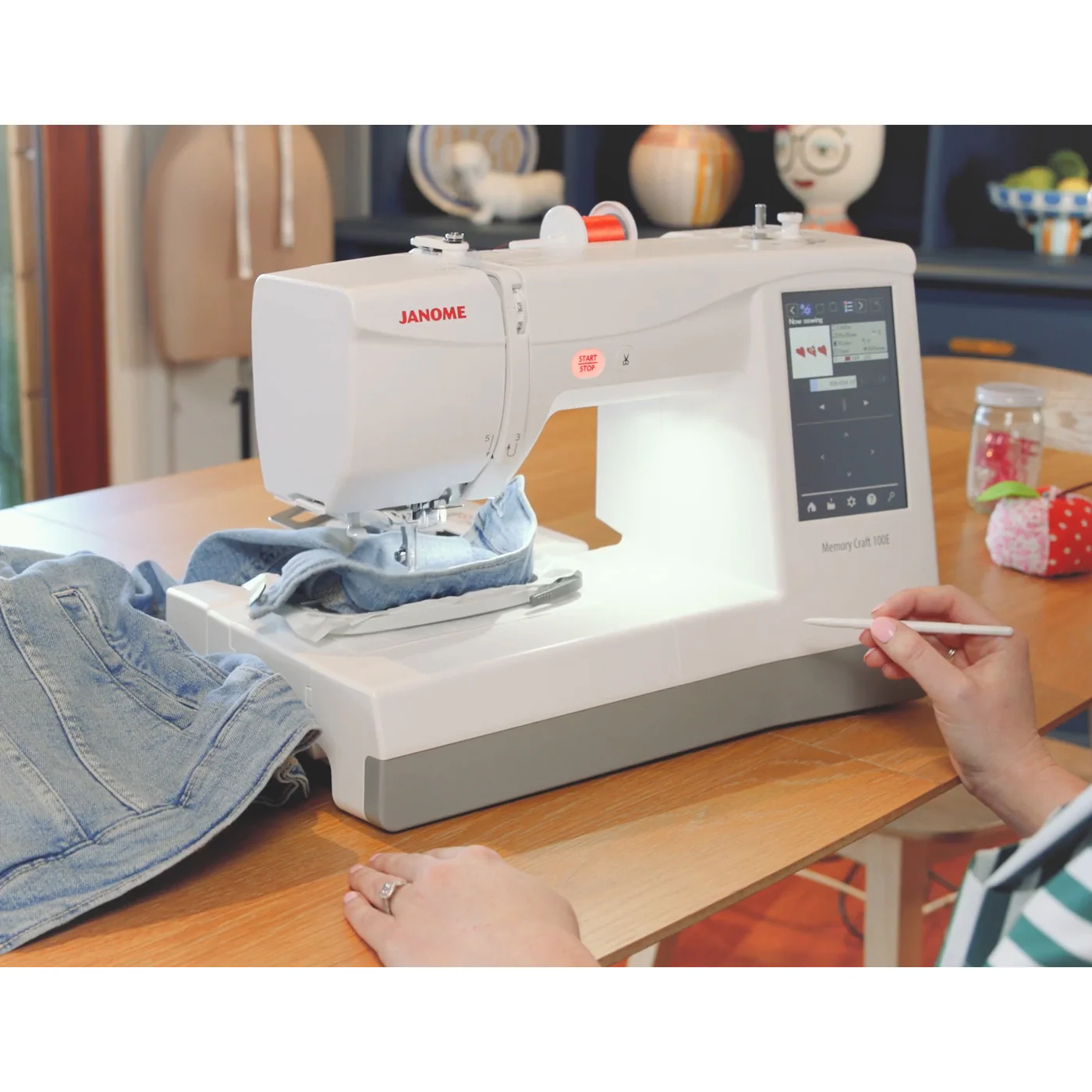 Janome Memory Craft 100E Embroidery Machine w/ FREE Bonus Bundle - Image 5