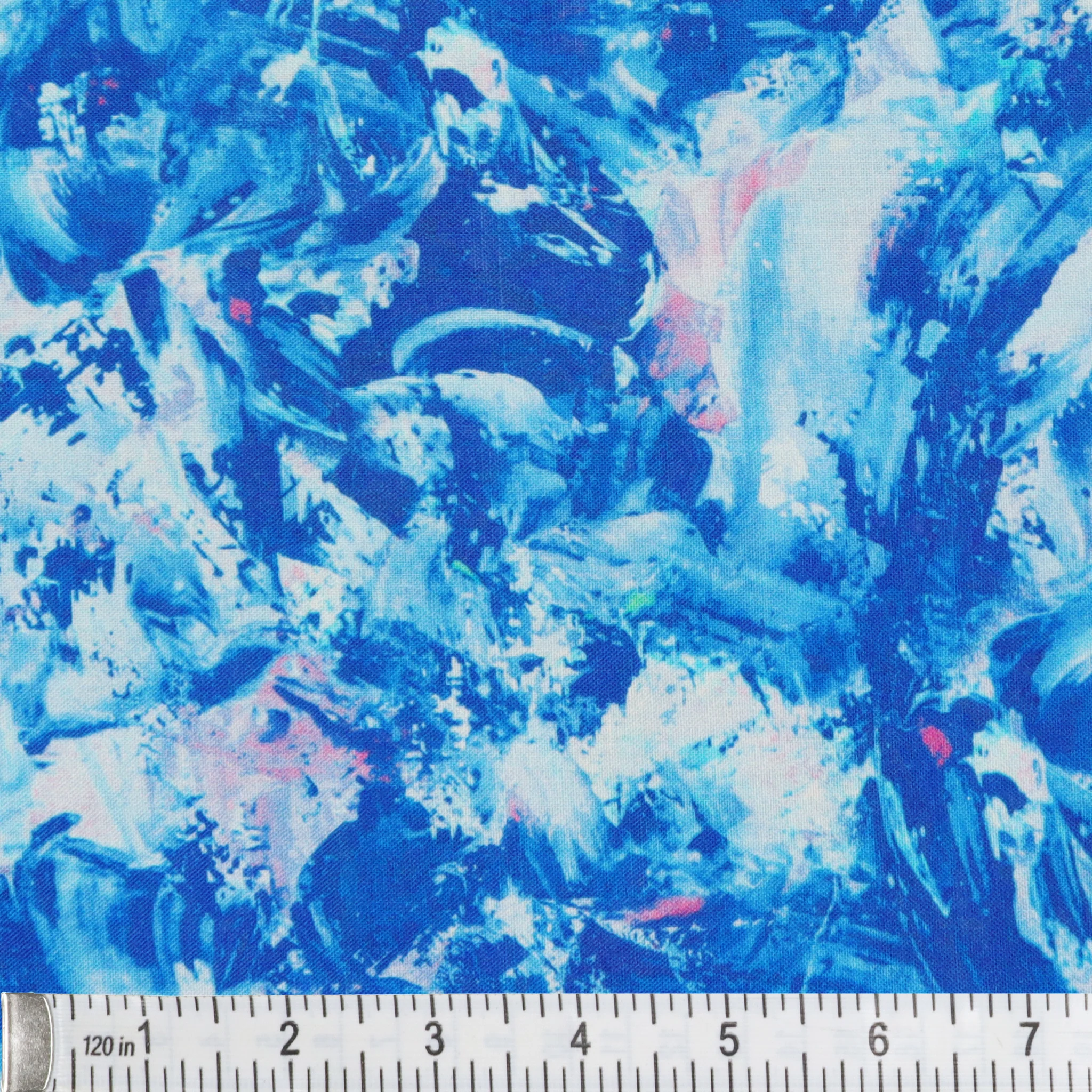 Paint Splash 108" Quilt Backing - Royal - Image 3